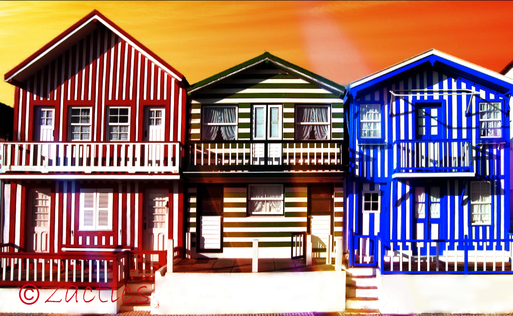 Casas coloridas da Praia da Costa Nova