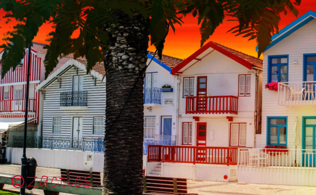 Casas coloridas da Praia da Costa Nova